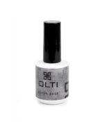 White nail polish bottle with a black cap and a gray label reading 'OLTl BETON BASE' on a white background