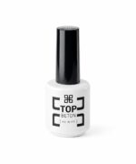 White bottle of Top Beton no-wipe nail top coat with a glossy black cap, set against a white background.